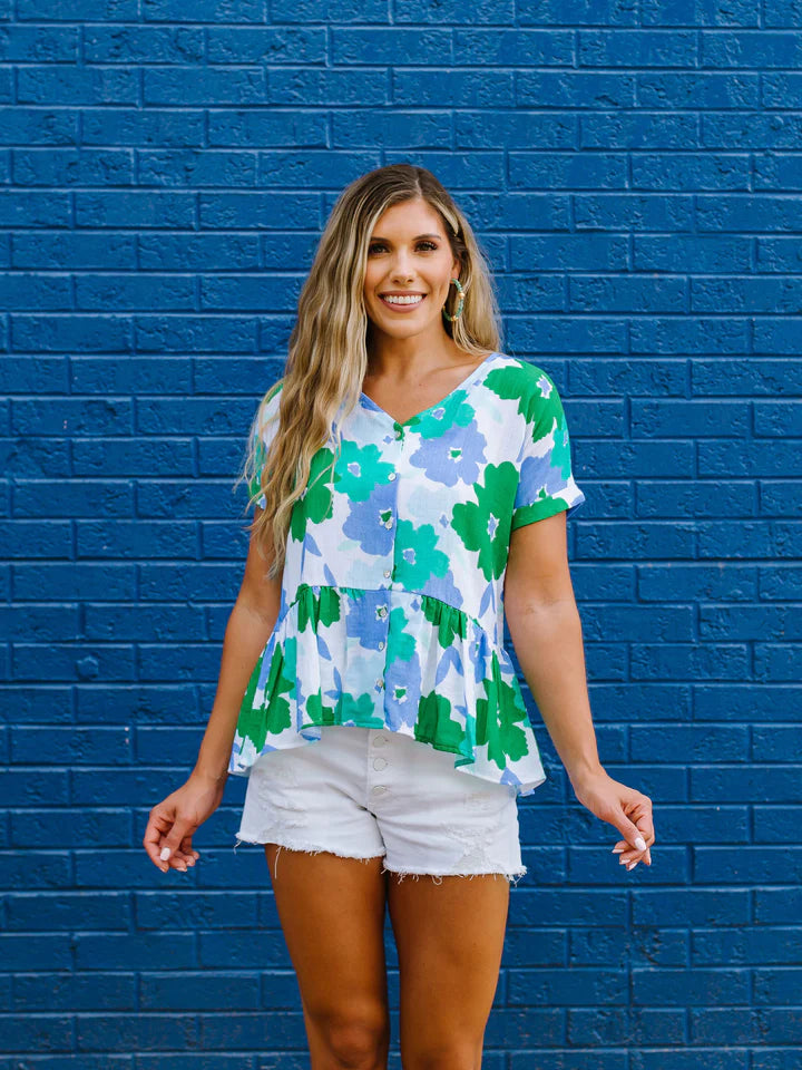 Emma Top Sweeten The Day-Blue