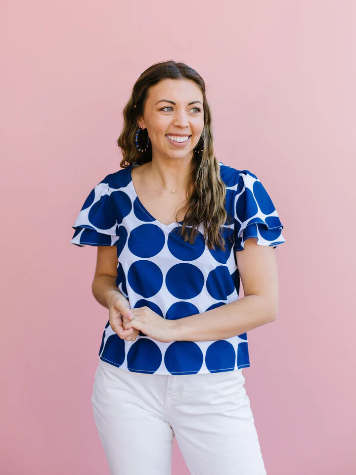 Grayson Top Dot Party-Navy