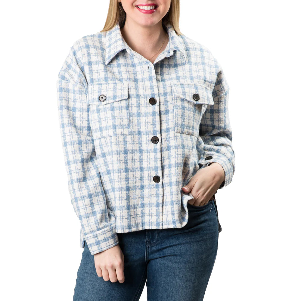 Alice Shacket-Light Blue Plaid