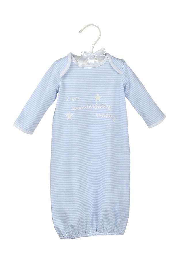 Blue Wonderfully Made Bamboo Sack Gown & Cap