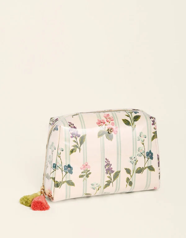 Large Cosmetic Pouch Blooming Stripe