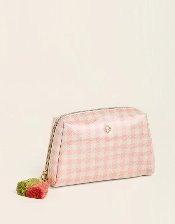 Cosmetic Pouch Gingham Pink