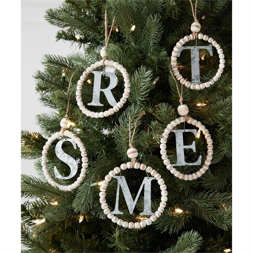 Beaded Initial Ornament