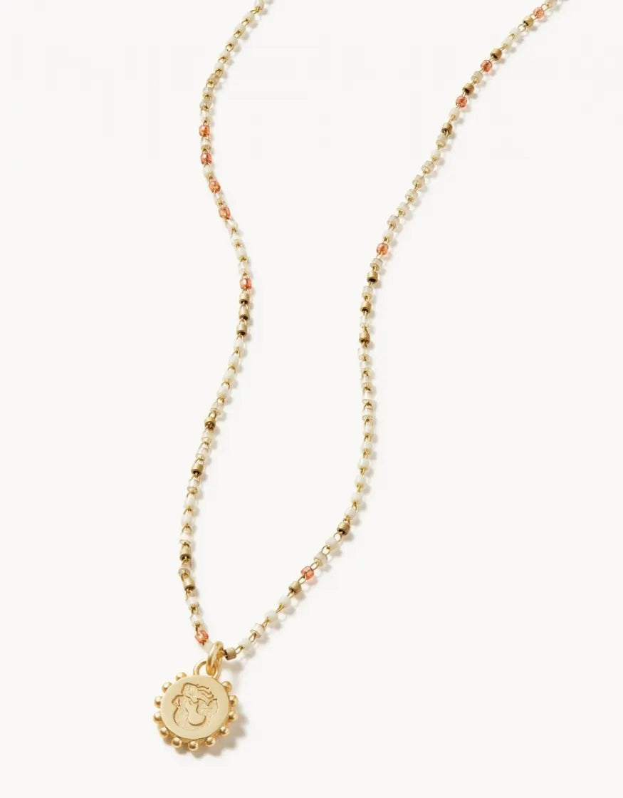 Bitty Beaded Chain Necklace 16" Mermaid/Blush