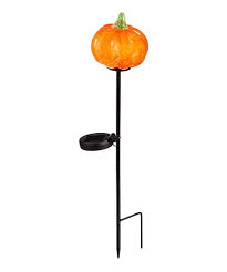 Solar Art Glass Pumpkin Garden Stake