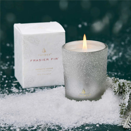 Frasier Fir Aromatic Candle Flocked 2oz Votive