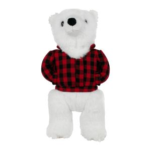 12" Polar Bear w Plaid Shirt
