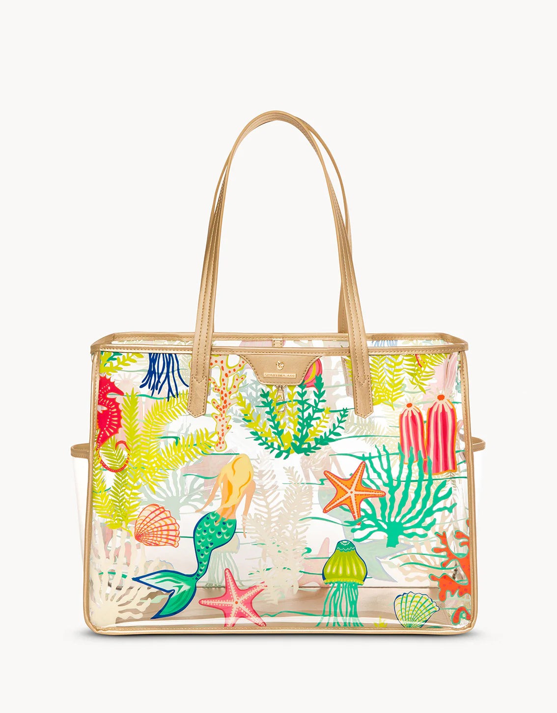 Golden Mermaid Clear Beach Tote