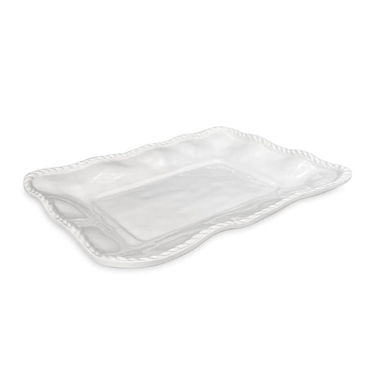 VIDA Ocean Nautical Rope Rectangle Platter White - 3334