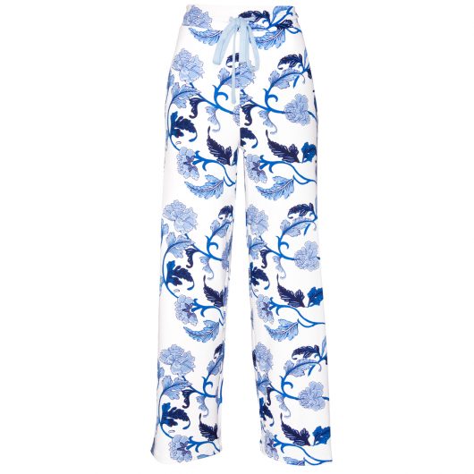 Pajama Bottoms-Blu Acanthus Leaf
