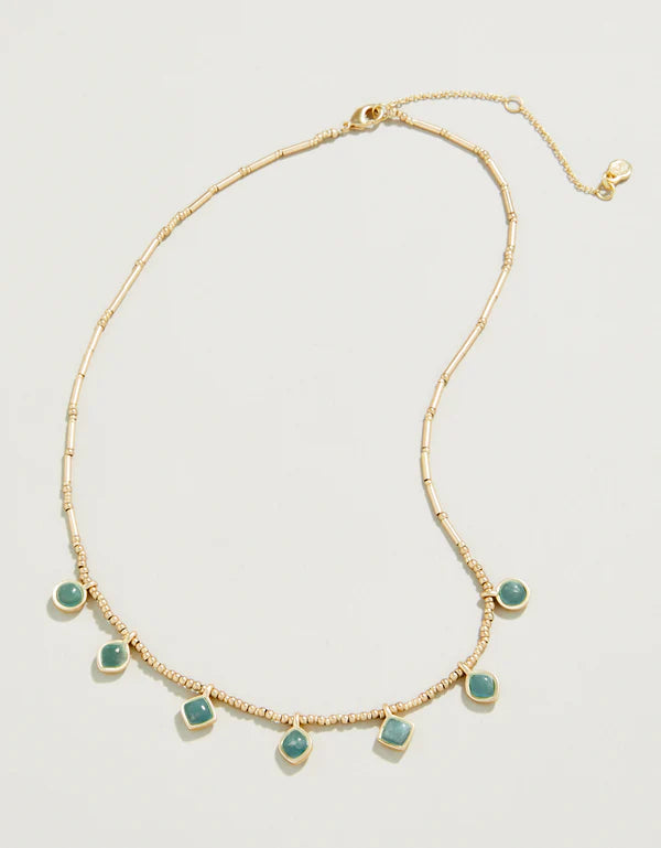 Maera Bitty Bead Necklace 15" Amazonite