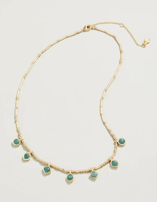 Maera Bitty Bead Necklace 15" Amazonite