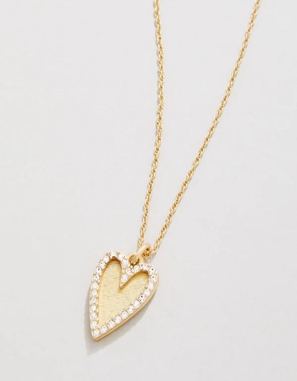 Happy Heart Necklace 18" Crystal