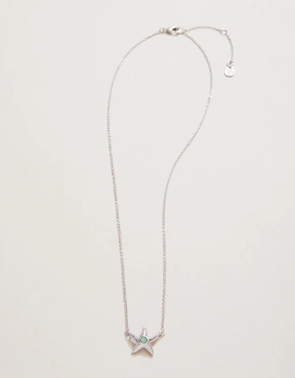 SLV Necklace 18" Friendship/Starfish Silver
