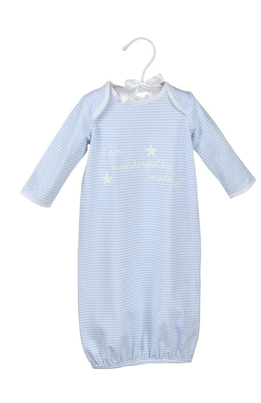 Blue Wonderfully Made Bamboo Sack Gown & Cap