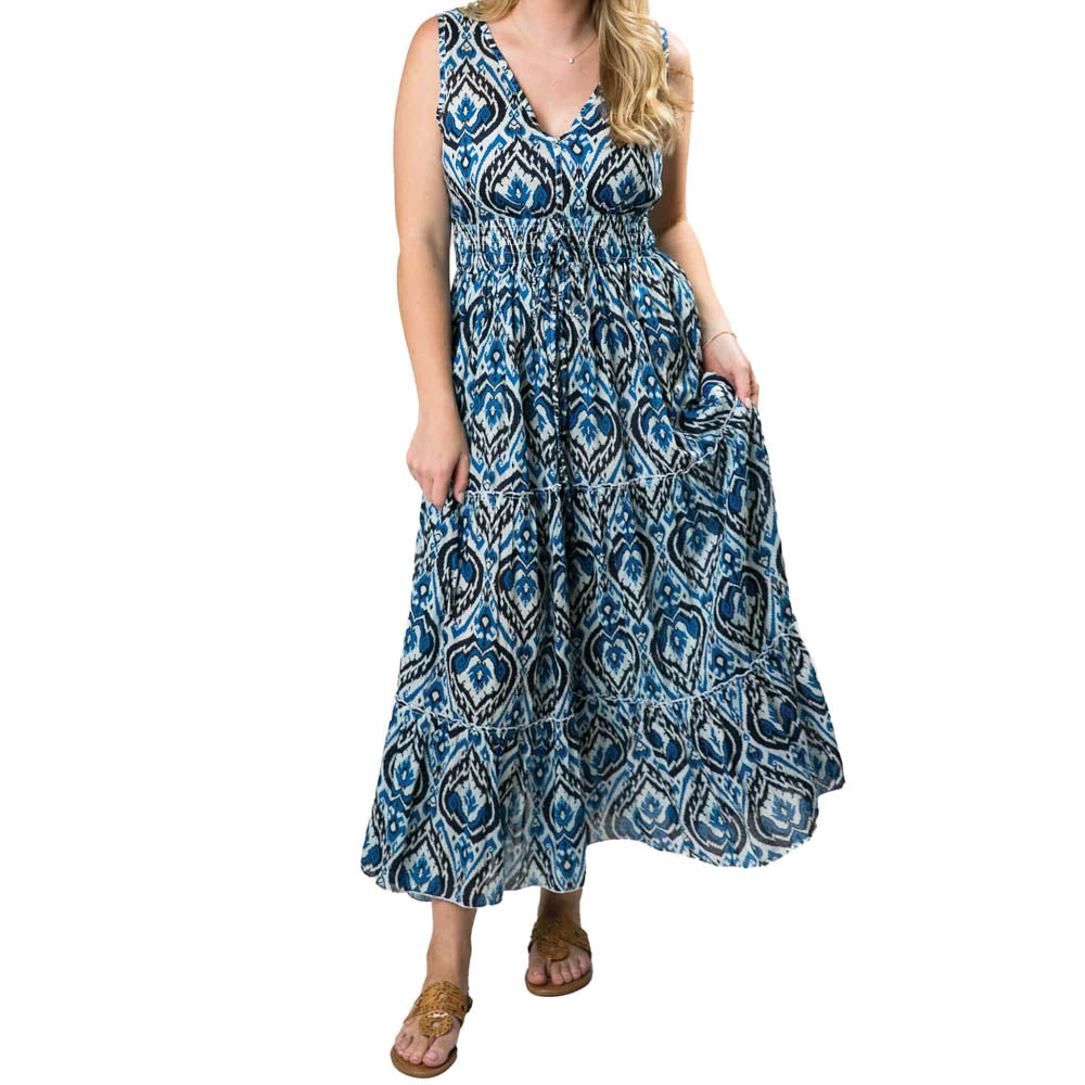 Lynnette Dress Blue Paisley