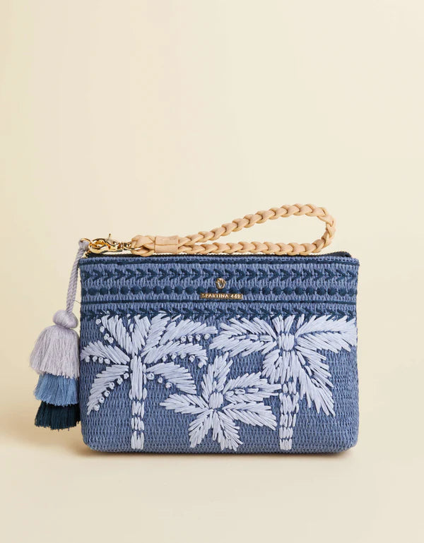 Maci Wristlet Ogeechee Blue Palm