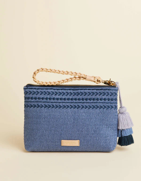 Maci Wristlet Ogeechee Blue Palm