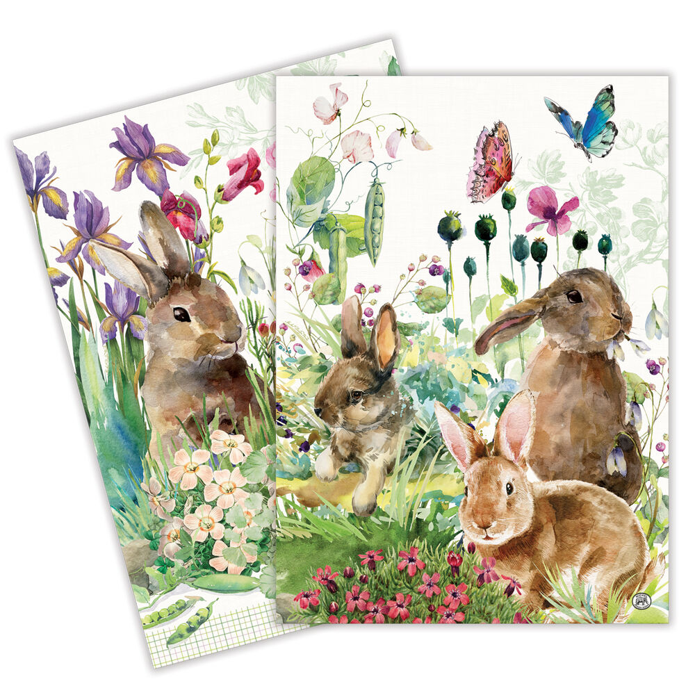 Bunny Meadow Kitchen Towels - Set of 2