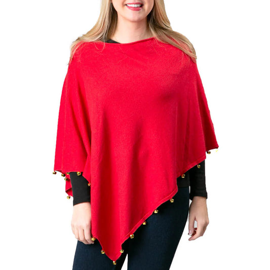 Jingle Bell Poncho-Red