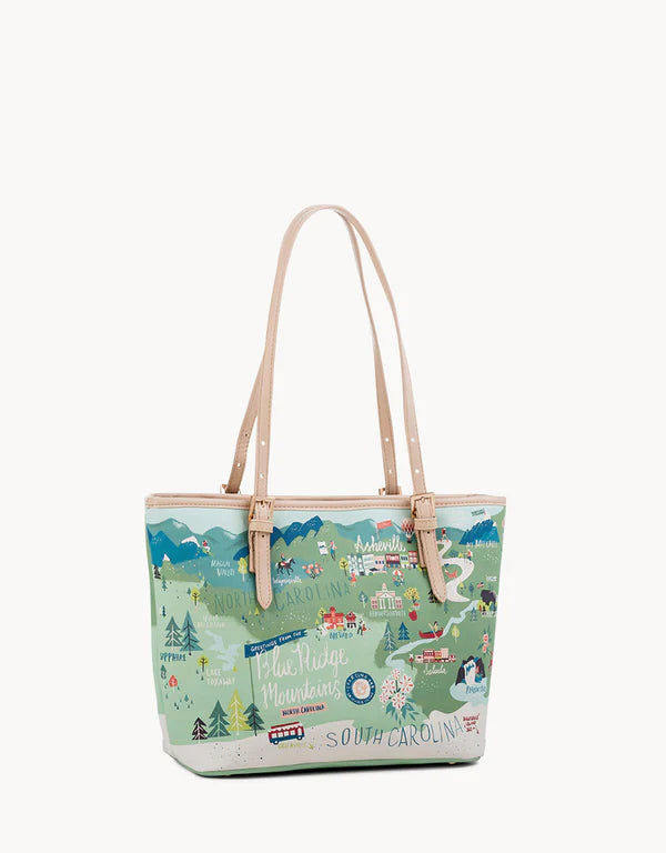 Blue Ridge Mountains Small Tote-With Zipper
