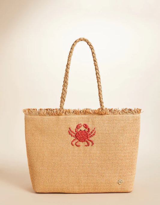 Woven Tote Satchel Hamilton Crab