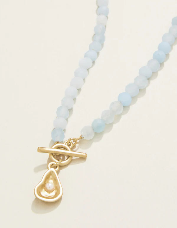 Calm Waters Necklace 17" Aquamarine