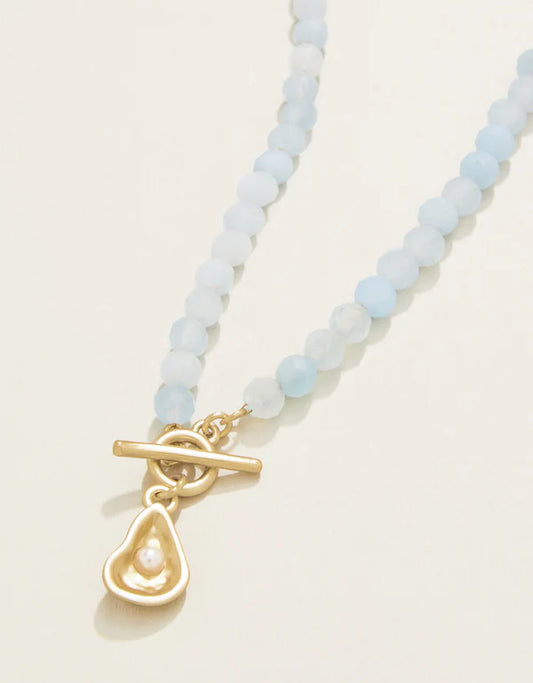 Calm Waters Necklace 17" Aquamarine