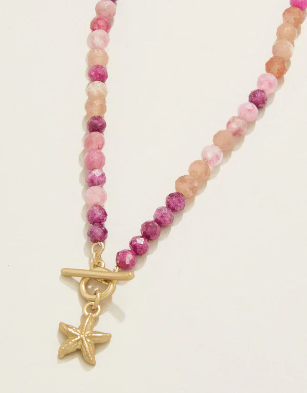 Calm Waters Necklace 17" Ruby/Sun