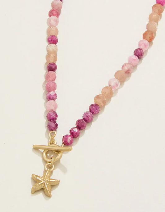 Calm Waters Necklace 17" Ruby/Sun