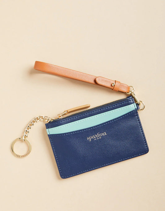 Slimcard Coinpurse Color Block Navy Seafoam