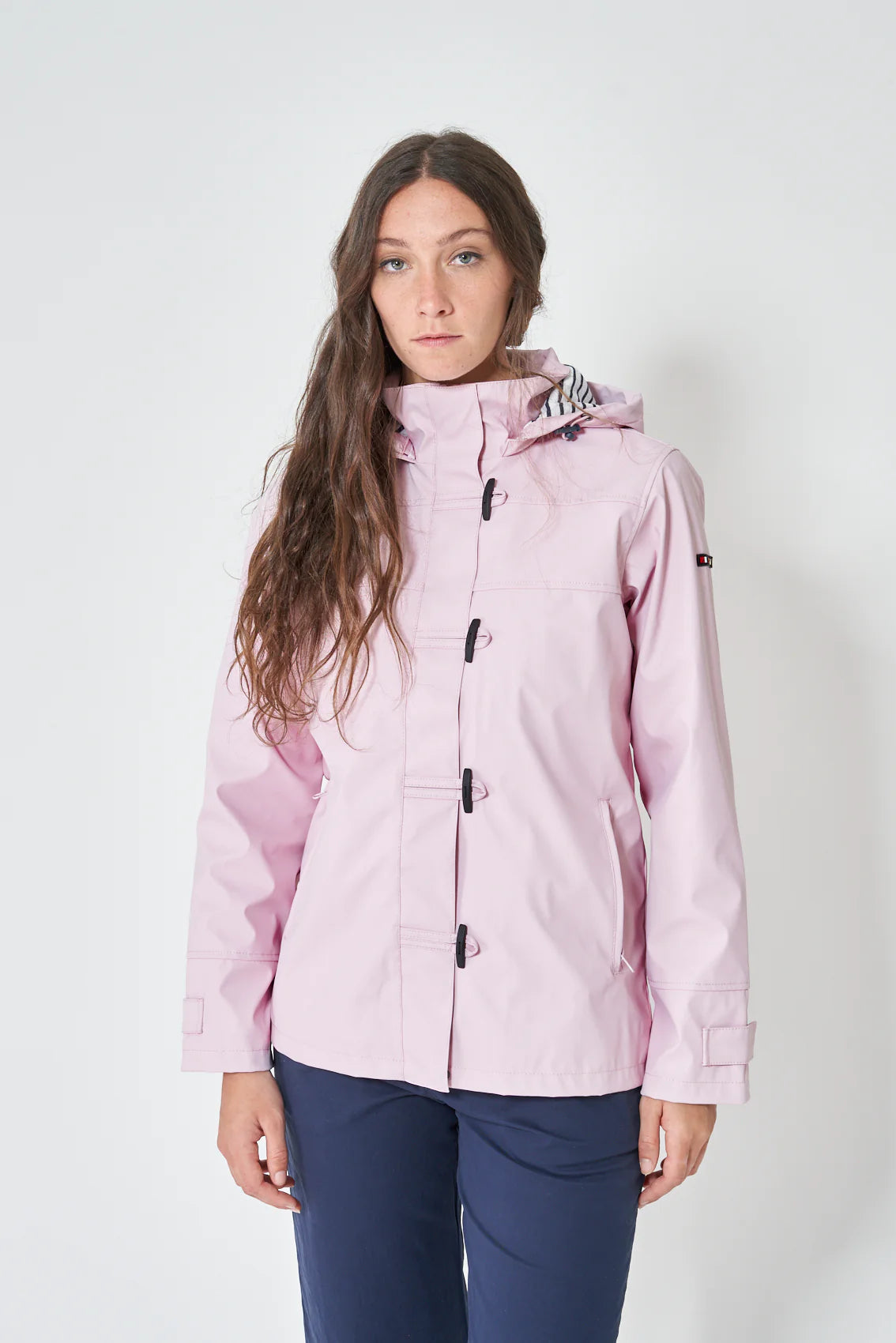 Raincoat With Striped Lining-Pink