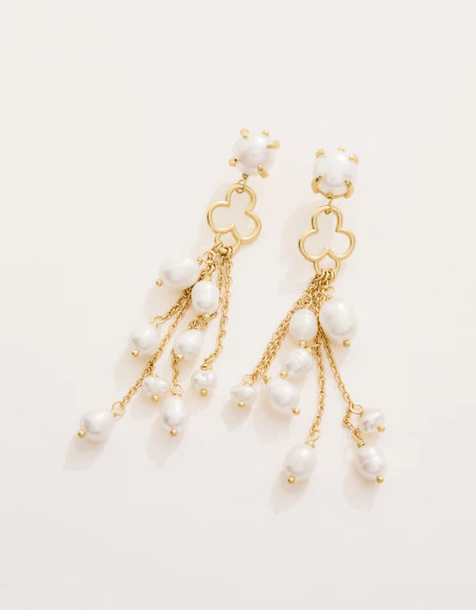 Pearl Party Tassel Earrings Pearl/White