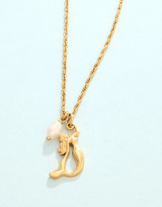 Mermaid Necklace 18" Gold