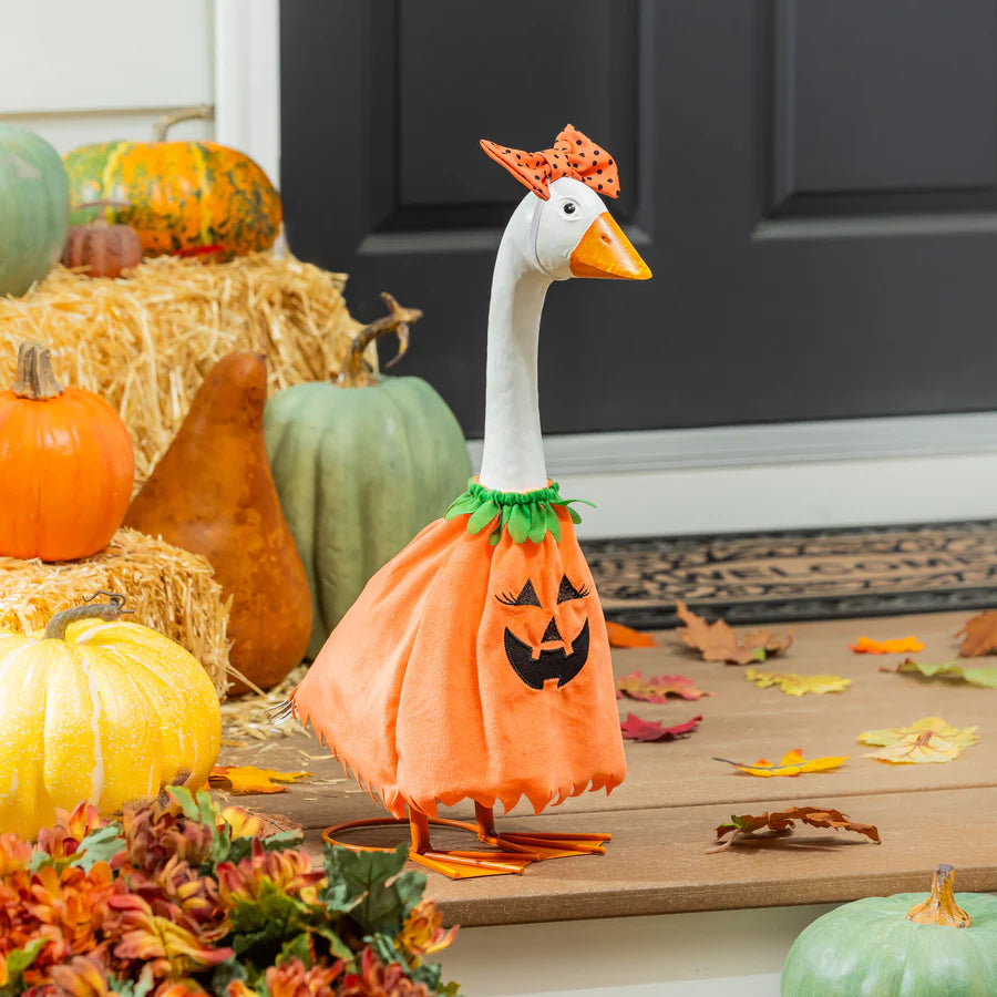Pumpkin Poncho for Giddy the Porch Goose