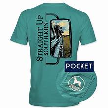 Straight Up Southern - Mirror Dogs Short Sleeve T-Shirt w Pocket - Seafoam