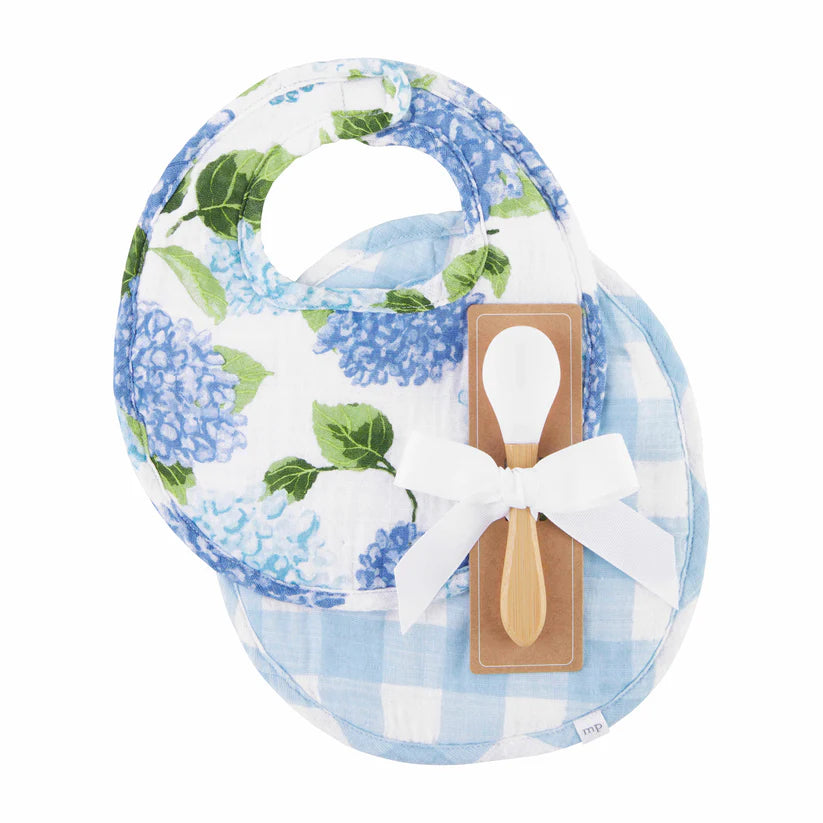 Hydrangea Muslin Bib Spoon Set
