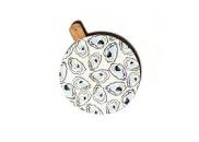 Oyster Print Wood Medium Round Board