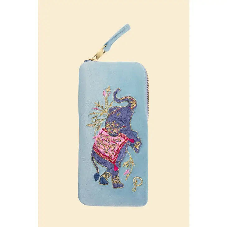 Velvet Embroidered Glasses Case