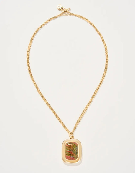 Mason Necklace Unakite-36"