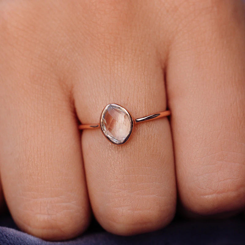 Organic Stone Clear Quartz Ring-6