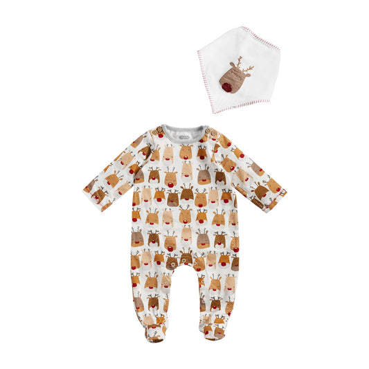Reindeer Sleeper & Bib Set