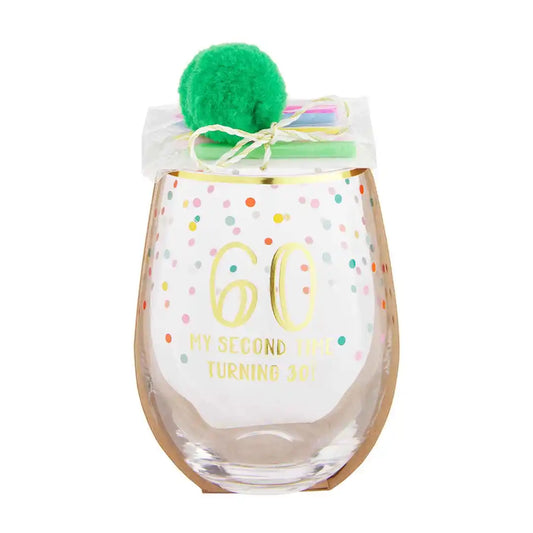60 Birthday Wine Glass