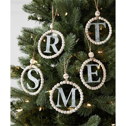 Beaded Initial Ornament
