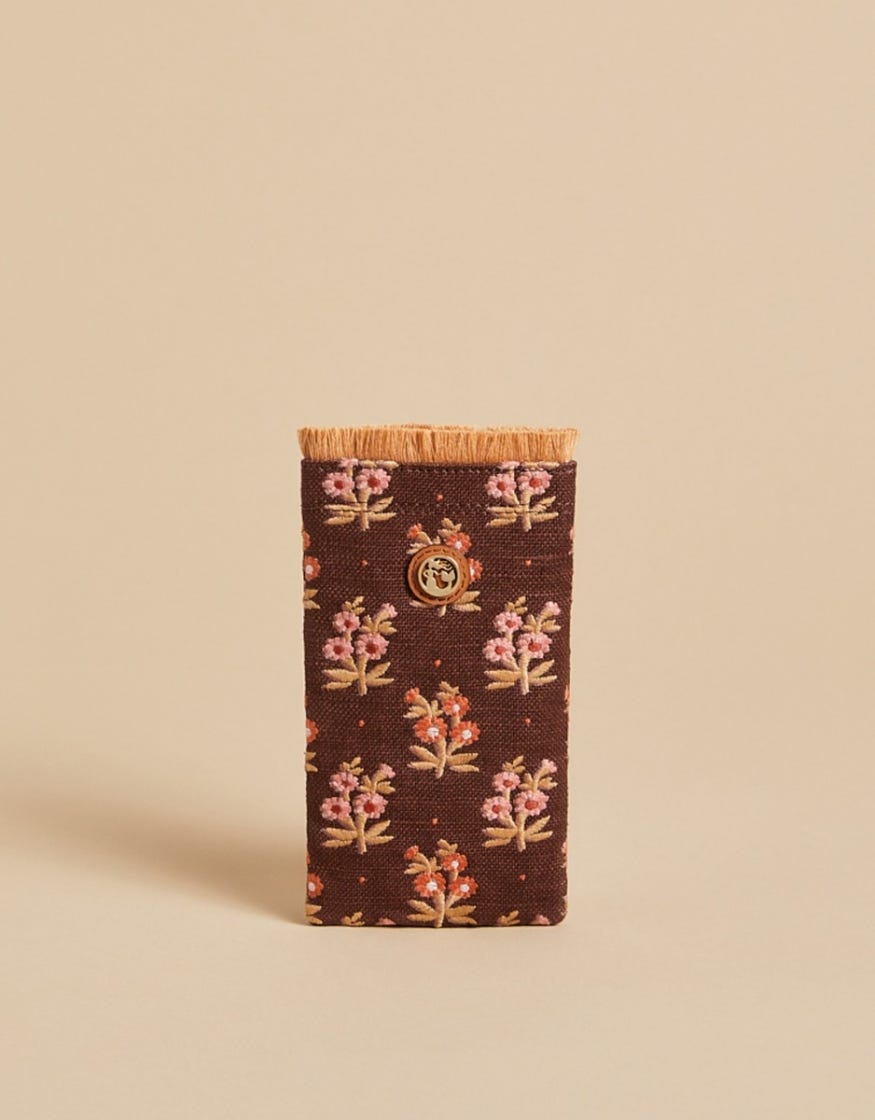 Sunglass Case Pink House French Floral