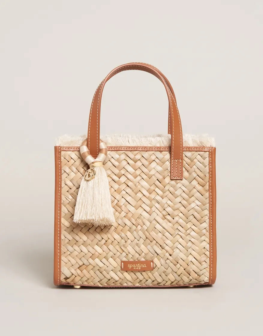 Straw Dune Satchel Crossbody Ginger