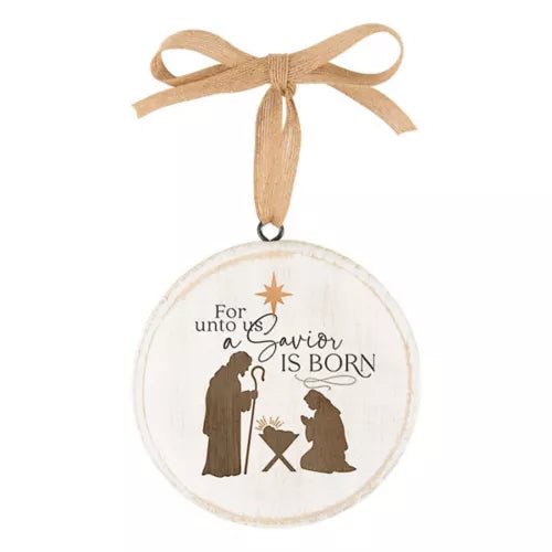 P Graham Dunn For Unto Us A Savior Is Born 5 x 5 Wood Circle