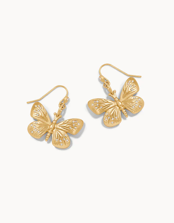 Monarch Earrings White Opal