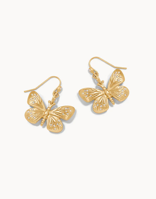 Monarch Earrings White Opal