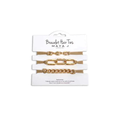 Bracelet Hair Ties Tan Chain Link